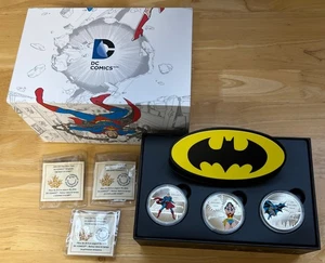2016 Kanada 20 $ DC Comics Batman, Superman & Wonder Woman 1 Oz Feinsilbermünzen - Bild 1 von 6