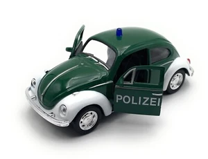 Modellauto VW Käfer Bettle Polizei 1:34-39 grün Miniatur Fahrzeug - Bild 1 von 4