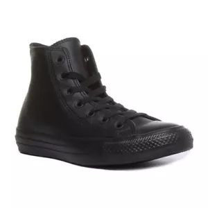 CONVERSE 135251 Ctas Hi Unisex Cuero Zapatillas High Top en Negro Talla UK 3-12 - Imagen 1 de 7