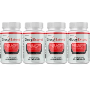 Gluco Extend Blood Support GlucoExtend for Blood Sugar & Pressure - 4 Bottles - Picture 1 of 5