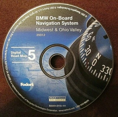 BMW OEM Nav Disc Digital Road Map 5 Midwest & Ohio Valley Vers 2001.2 Orig Case - Image 1 of 4
