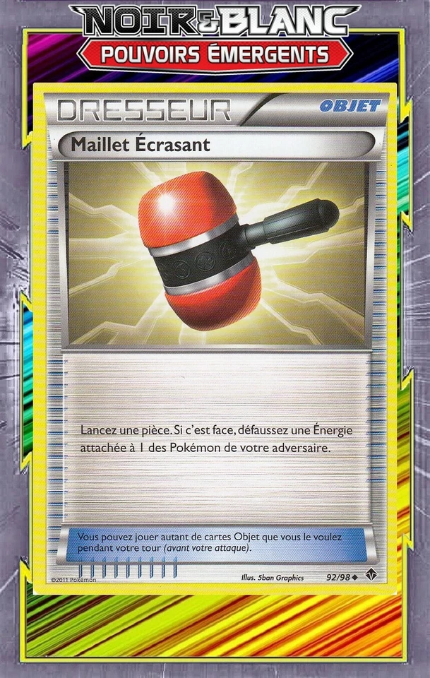 Maillet Écrasant - NB02:Pouvoirs Emergents- 92/98 -Carte Pokemon Française - Photo 1/1
