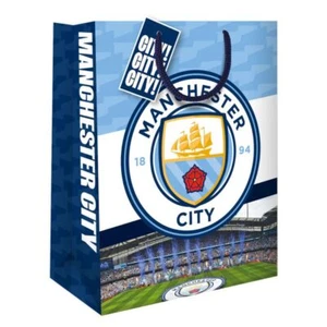 Manchester City FC Geschenktüte, Geschenkanhänger angebracht, jeder Anlass, 33 cm x 26 cm - Bild 1 von 3