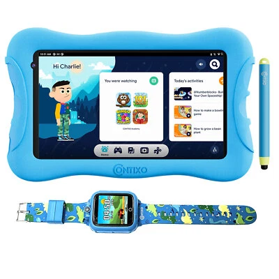Contixo V10+ 7" Inch Kids Tablet & KW1 Smart Watch, Camera, Apps & Games - Image 1 of 2