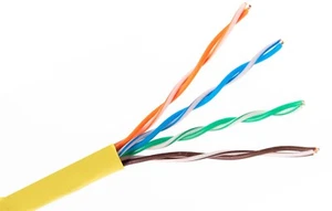 CAT5e Plenum CMP 350MHz Ethernet Cable Yellow 1000FT - 24 AWG SOLID BARE COPPER - Picture 1 of 1