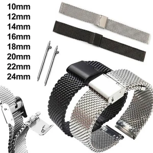 Milanese Mesh Watch Strap Bracelet Stainless Steel Quick Release 10mm - 24mm UK - Picture 1 of 17