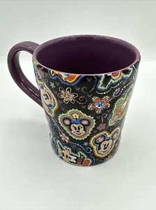 VTG Disney Parks Quilted Coffee Mug Mickey 7 Friends Day of the Dead Candy Skull - Picture 1 of 4