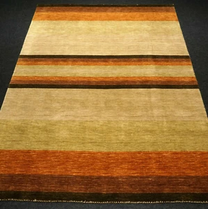 Oriental Carpet Rug Gabbeh 200 X 152 CM Gabeh Loribaft Stripes Pattern Hand - Picture 1 of 11