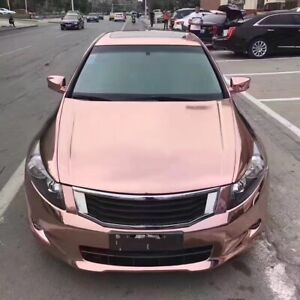 SUV Car Body Chrome Mirror Vinyl Wrap Film Rose Gold Pink Decal Wrap Sticker DIY