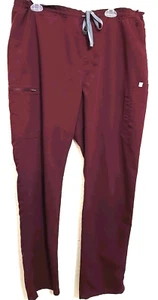 Figs Women’s XL Tall Yola Skinny Fit Scrub Pants Straight Leg Burgundy Cargo - Picture 1 of 7