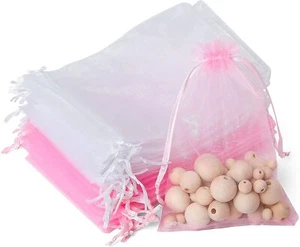 Organza Wedding Party Favor Gift Candy Sheer Drawstring Gift Bags Jewelry Pouch - Picture 1 of 12