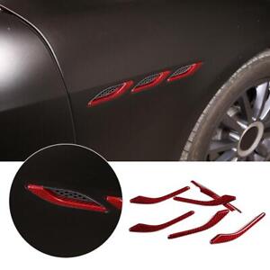 Red Carbon Fiber Side Fender Air Vent Outlet Cover For Maserati Ghibli 2014-2022