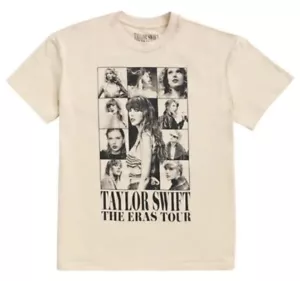 Taylor Swift The Eras Tour T-Shirt MEDIUM Cream Beige Official Merch Soft NEW - Picture 1 of 5