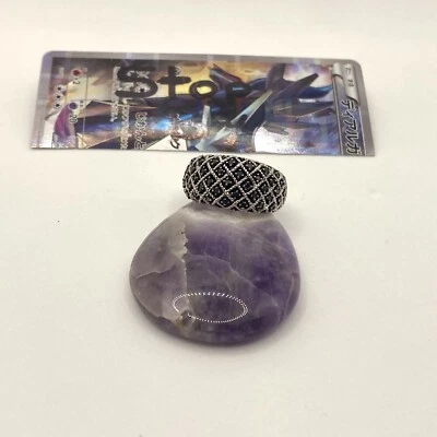 Anillo de plata de ley 925 con diamantes negros para hombre - talla 7-5,7 g Foto 1 de 4