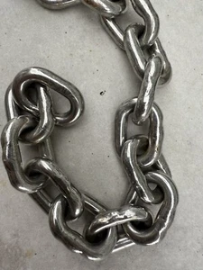 US Stainless 316 Stainless Steel Windlass 1/4" ISO G4 Anchor Chain 10 Feet Piece - Picture 1 of 3