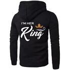 Couple Matching His King and Her Queen Hoodies Set Pullovers for Lovers Coupless
