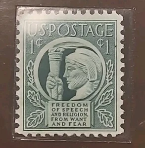 Estampilla de 1 centavo 2007 con cubierta de primer día de Estados Unidos cuatro libertades 12 de febrero de 2007 - Imagen 1 de 4