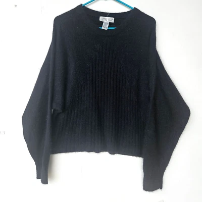 Suéter Crystal Kobe para mujer mediano de lana de cordero/pelo de conejo negro tejido suave Foto 1 de 4