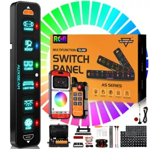 AUXBEAM 6 Gang Control Switch Panel LED Work Light Bar Control ATV Truck SUV UTV - Picture 1 of 12