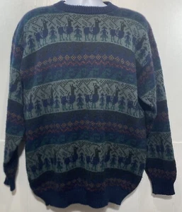 Suéter Arcohls Para Hombre Talla XL 100% Alpaca Estampado Suroeste Cabincore Abuelo - Imagen 1 de 5