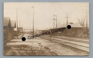 RPPC PENNSYLVANIA RAILROAD Freight Depot HARTFORD CITY IN Real Photo Postcard - Picture 1 of 2