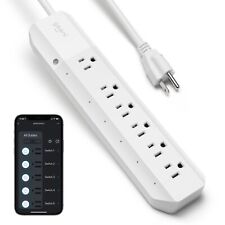 Geeni Surge 6-Outlet Smart Extension Cord Surge Protector with Voice Control