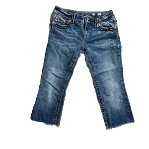 Miss Me Womens Jeans Size 29 Boot Cut Off Distressed Blue Stretch JE5082E7R - Picture 1 of 17