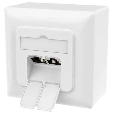 Netzwerkdose Aufputz Unterputz RJ45 Netzwerk Dose LAN CAT6a CAT 7 Aufputzdose - Bild 1 von 4