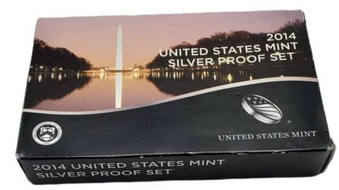 2014 (S) US Mint Silver Proof 14 Coins With Box and COA Cover