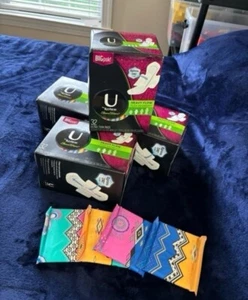 4 Boxes ~ U by Kotex CleanWear Ultra Thin Pads w/ Wings, HEAVY Flow, 128ct - Picture 1 of 11
