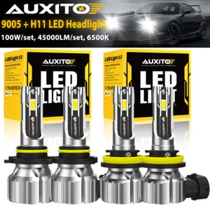 9005+H11 Combo de faros LED 4 bombillas de haz alto y bajo Kit de lámparas brillantes súper blancas E2 - Imagen 1 de 14