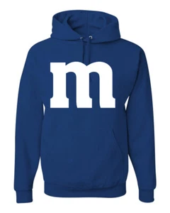 White Letter M Halloween Costume Unisex Hoodie Sweatshirt - Picture 1 of 8