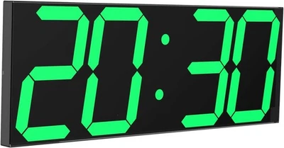 Orologio da parete LED digitale 18" display verde timer termometro calendario USB - Immagine 1 di 4
