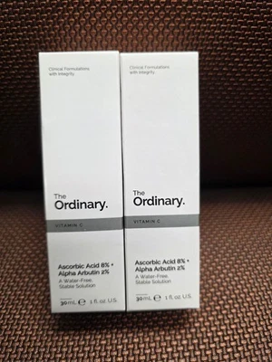 Pacote com 2 The Ordinary Ascorbic Acid 8% + Alpha Arbutin 2% Serum — 2 × 1 fl oz - Imagem 1 de 4