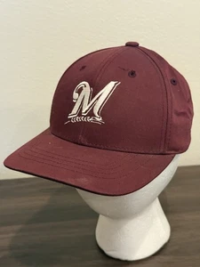 Vintage Y2K Milwaukee Brewers Strap Back Hat Burgundy Youth - Bild 1 von 8