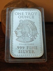 Barra Calendario Guerrero Cuauhtémoc Emperador Azteca Plata 999 1 Oz Funcionamiento Limitado  - Imagen 1 de 8