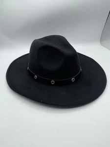 Vintage Juicy Couture Wide Brim Cowgirl Felt Hat Black & Gold Women’s One Size - Picture 1 of 10