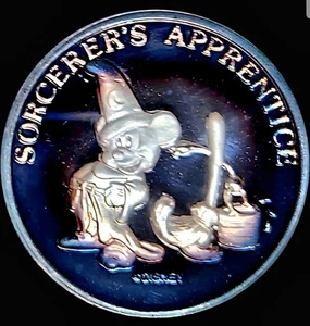 1987 (RM)🌈PCGS PR 68-DCAM,1 OZ SILVER🌈 MICKEY'S SORCERERS💥 APPRENTICE COIN - Picture 1 of 6