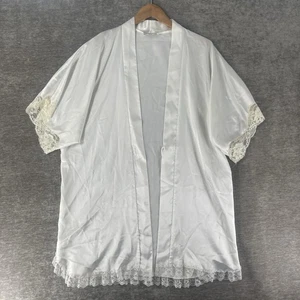Vintage Christian Dior Lingerie Ivory Satin Open Gown Small Union USA Made White - Picture 1 of 7