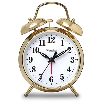  Big Ben Twin Bell Alarm Clock | Loud Alarm Clock for Heavy Sleepers | Gold - Image 1 of 4