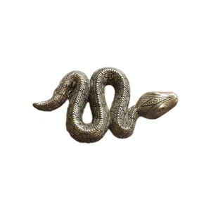 Hebilla de cinturón de serpiente fondo tono plateado estilo vaquero occidental - Imagen 1 de 4