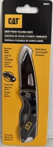 Cat 5 Zoll Drop Point Klappmesser Edelstahl Klinge Clip Flaschenöffner Neu - Bild 1 von 4
