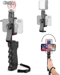 Zeadio Smartphone Stabilizer, Vlogging Hand Grip Video Holder Rig Handle Travel - Picture 1 of 8