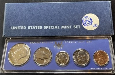 1967 US Special Mint Set SMS 5 Coins with 40% Silver Kennedy Half Dollar and Box - Image 1 of 4