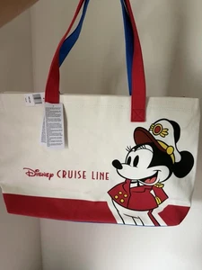 Disney Cruise Line Capt MickeyCapt Minnie Dual Side Tote Canvas Lined One Side - Bild 1 von 2
