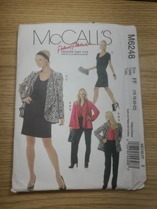 McCALL'S UNCUT Pattern M6248 Misses Plus Sz 16-22 Unlined Jacket Top Dress Pants - Picture 1 of 4