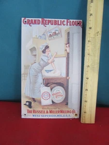 12/15 Metal ADVERTISING SIGN Grand Republic Flour The Russel Miller Milling Co. - Picture 1 of 3