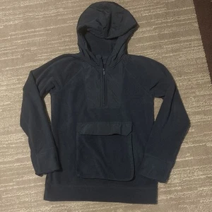Sz S Black Fleece Pullover With Hood And 3/4 Zip With Pocket: Target - Picture 1 of 1