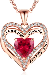 S925 Sterling Silver Necklace for Women, Wife Jewelry Rose Gold, Mom Birthday Va - Picture 1 of 6