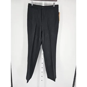 Laurente Paris Womens Sz 18 Straight Leg Dress Pants Solid Black Wool NEW - Picture 1 of 5